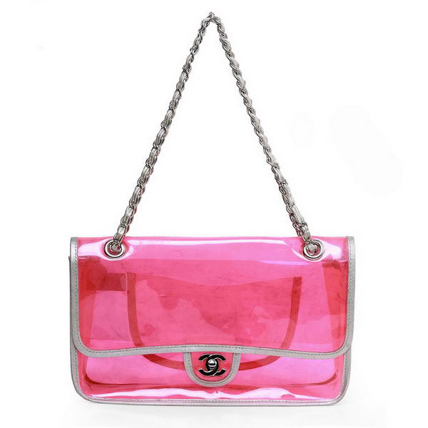 7A Replica Top Quality Chanel Pellucidly PVC Flap Bags A1117 Red